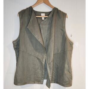 Chico's Vest Green Womens 3 Faux Seude Western Fall Top Shirt